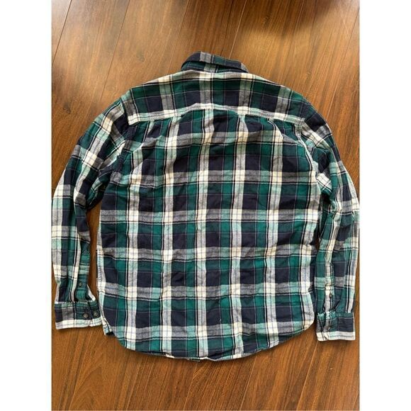 Faded Glory M Green blue flannel shirt - Picture 5 of 5